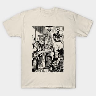 Black Ink Drawing Buffalo Bill Wild West Western Robbery Cowboy Retro Comic T-Shirt
